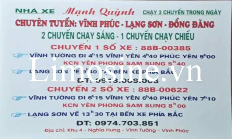 Top 7 Nhà xe Lạng Sơn Vĩnh Phúc đi Vĩnh Yên Tam Đảo tốt nhất