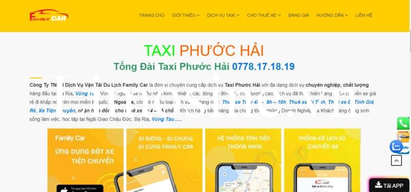 16 Hãng taxi Phước Hải giá rẻ số điện thoại tổng đài đặt chuyến