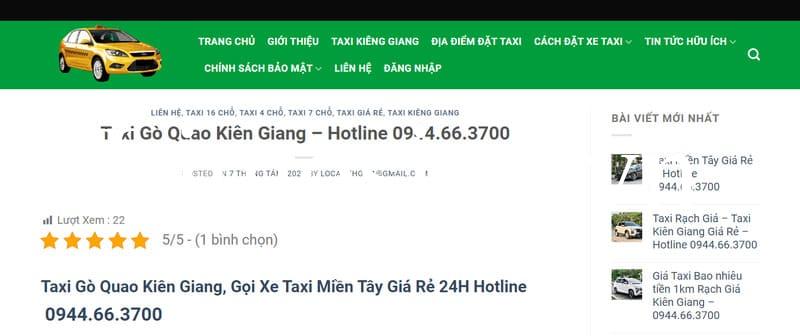 Top 11 Hãng taxi Gò Quao Kiên Giang số điện thoại tổng đài